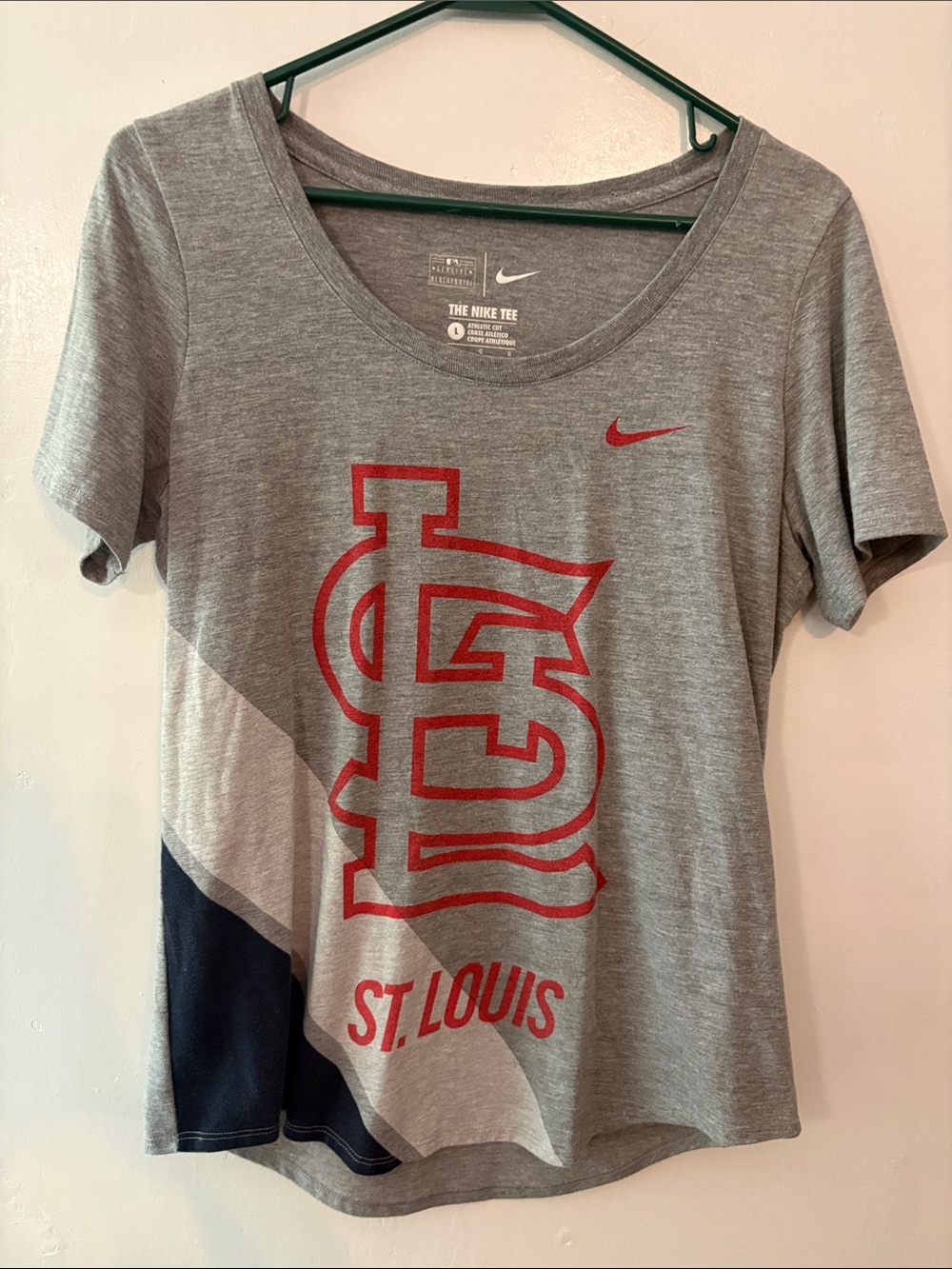 Nike Gray' St. Louis Cardinals Graphic Tee with Red Logo